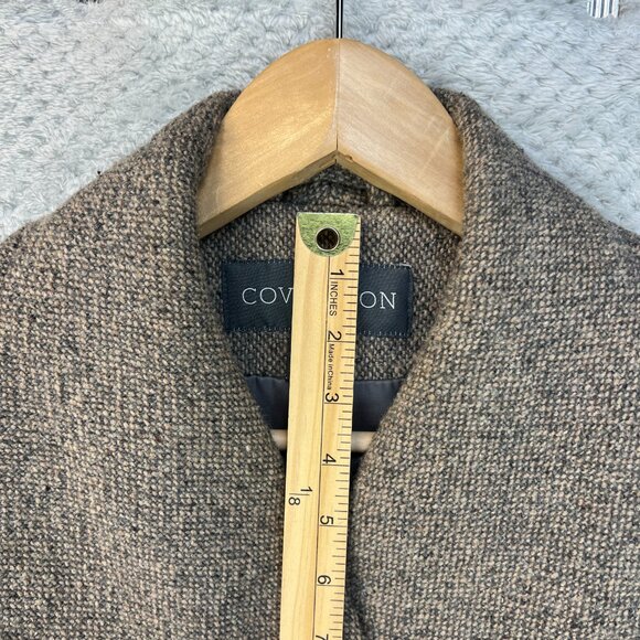 Vintage Covington Womens Coat Donegal Tweed Wool Blend Belted Outerwear Tan Sz L - Picture 7 of 16